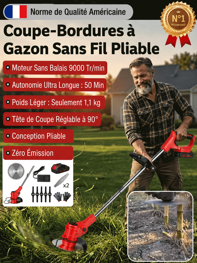 [Autonomie exceptionnelle] Tondeuse électrique pliable
