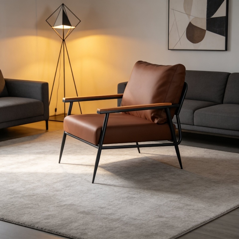 Fauteuil moderne nordique une place, spécial pour chambre à coucher et réception d'affaires