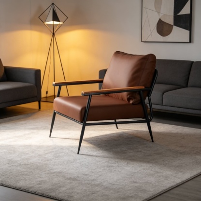 Fauteuil moderne nordique une place, spécial pour chambre à coucher et réception d'affaires