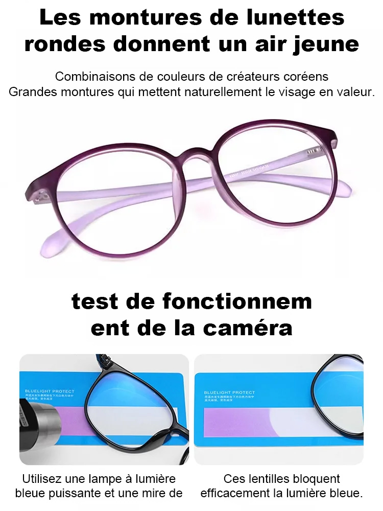 Lunettes de presbytie légères et intégrées avec protection contre la lumière bleue