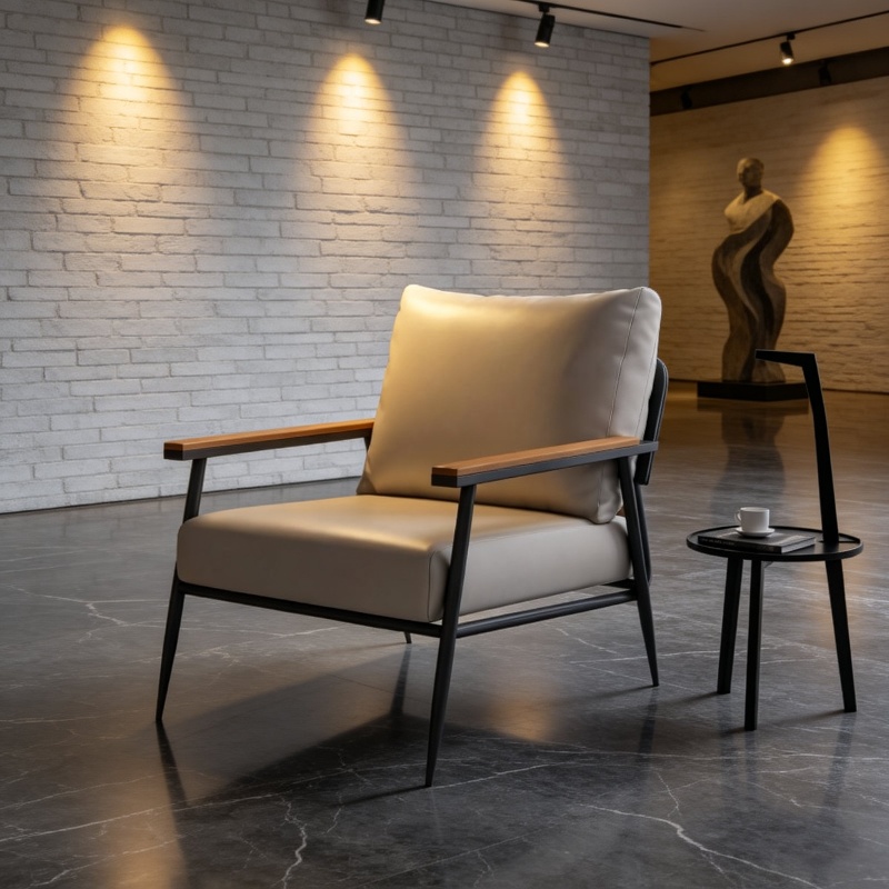 Fauteuil moderne nordique une place, spécial pour chambre à coucher et réception d'affaires