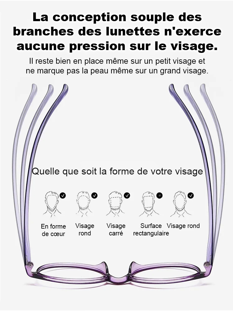 Lunettes de presbytie légères et intégrées avec protection contre la lumière bleue