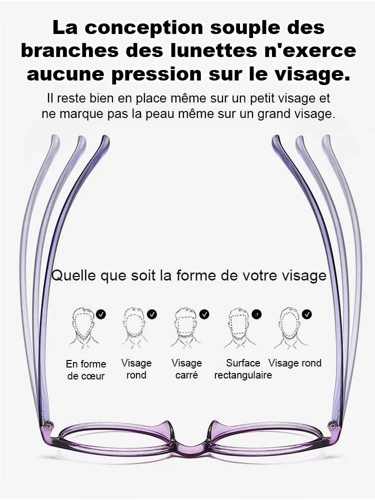 Lunettes de presbytie légères et intégrées avec protection contre la lumière bleue