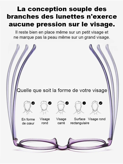 Lunettes de presbytie légères et intégrées avec protection contre la lumière bleue