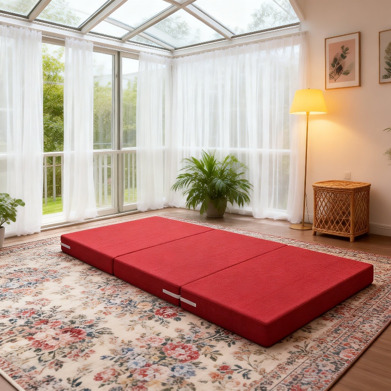 Thickened sponge mat floor four folding lunch break nap mattress lazy office tatami sleeping mat flo