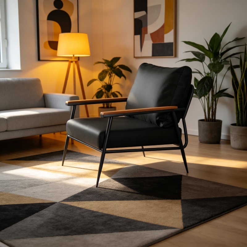 Fauteuil moderne nordique une place, spécial pour chambre à coucher et réception d'affaires