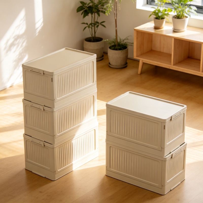 No-Assembly PP Foldable Storage Cabinet, Large Bedroom Organizer Box for Kids