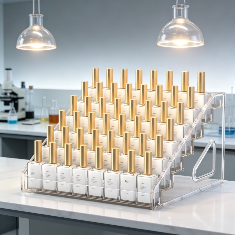 Transparent Nail Polish Holder with Compartments