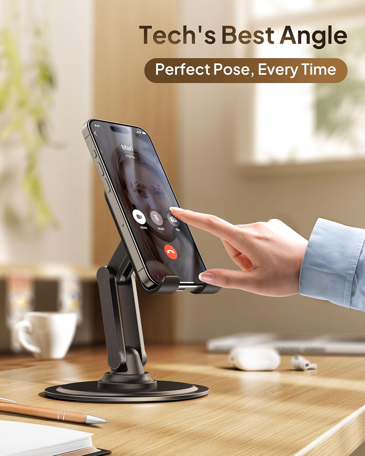 Rotating Cell Phone Stand for Desk