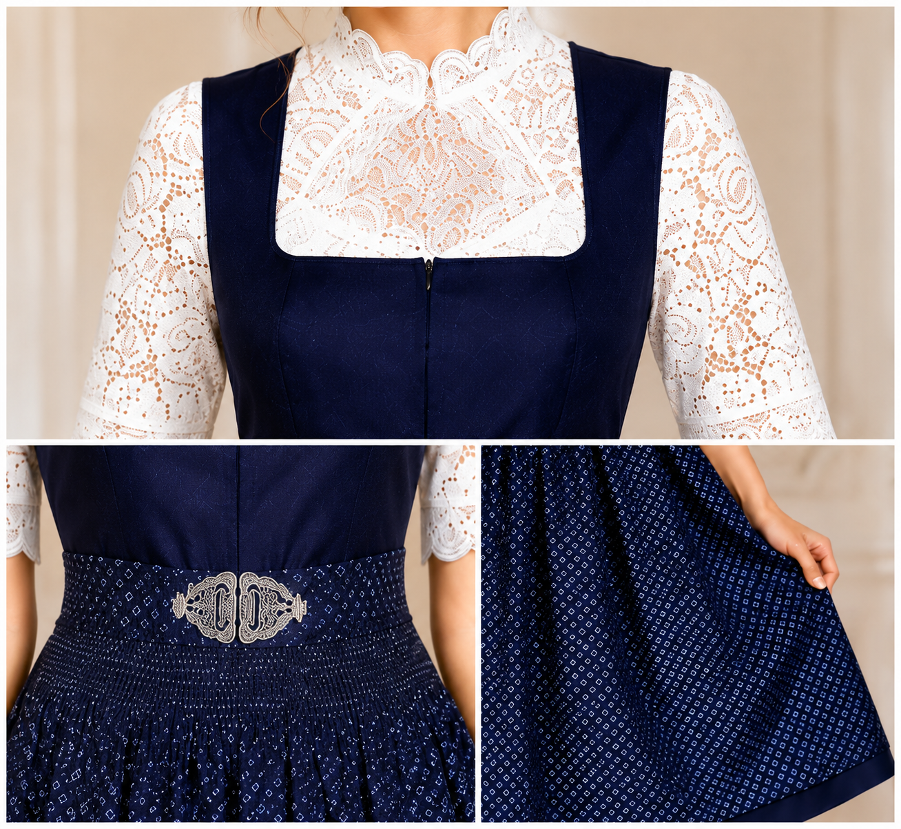 Bavarian Princess Classic Royal Blue Dirndl