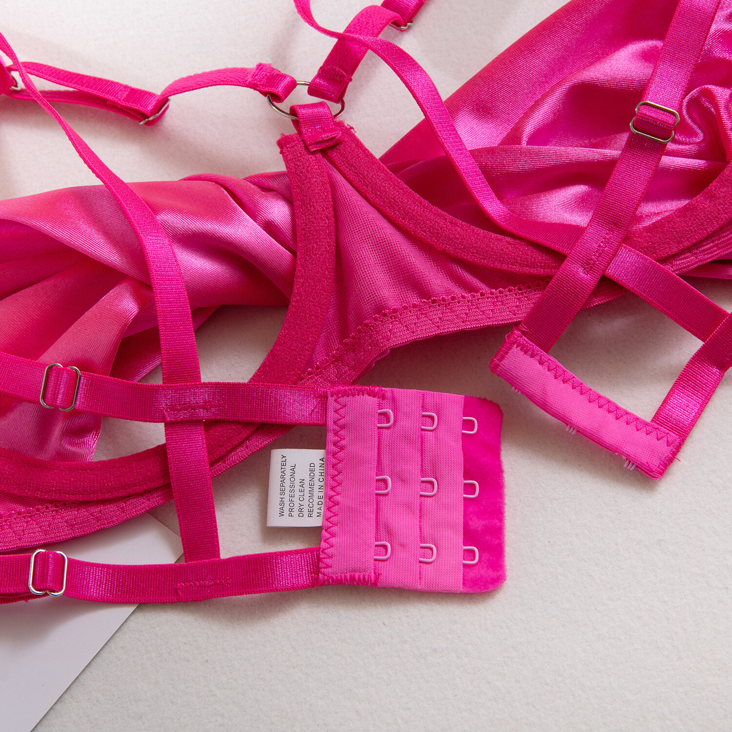 Hollow Steel Ring Open Bust Satin Ribbon Leg Rings Sexy Lingerie