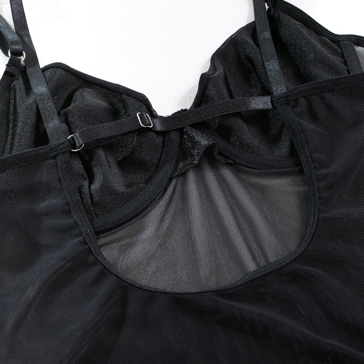 Straps Splicing Slim Fit Gloves Three Piece Sexy Underwear Set