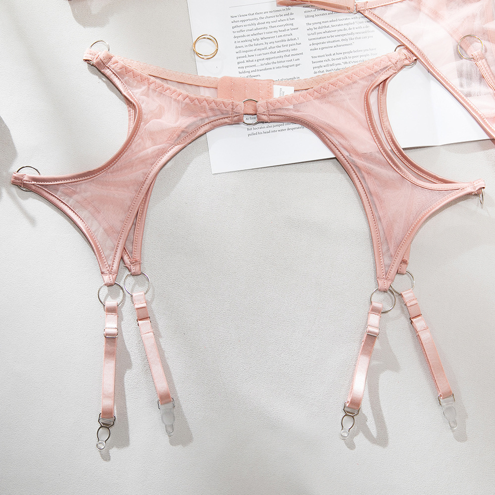 See-Through Push-Up Mesh Bra Set – High Elastic, with Matching Breast Ring