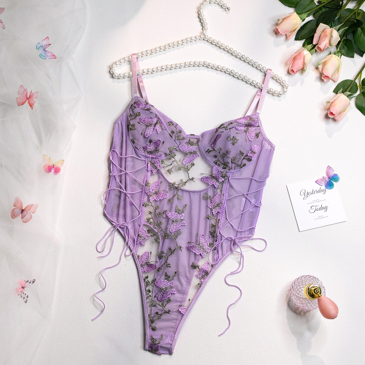 Butterfly Embroidery Slim Jumpsuit – Sexy & Versatile Design