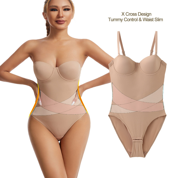 Large Size Body Shaping Jumpsuit, Strapless Dress, Special Corset With Steel Ring Bra, Seamless Abdominal Control Waistband