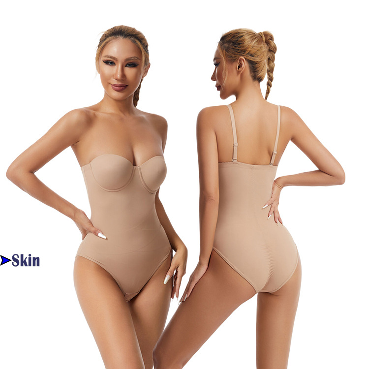 Large Size Body Shaping Jumpsuit, Strapless Dress, Special Corset With Steel Ring Bra, Seamless Abdominal Control Waistband