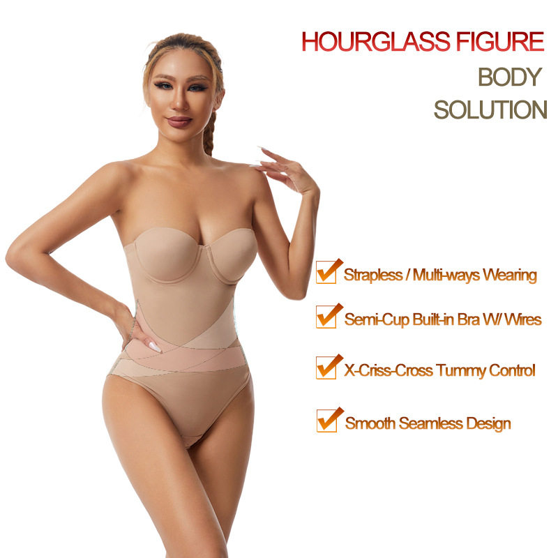 Large Size Body Shaping Jumpsuit, Strapless Dress, Special Corset With Steel Ring Bra, Seamless Abdominal Control Waistband