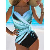 Wild V-Neck One-Piece Swimsuit – Bronzing Lace-Up Bikini