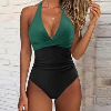Wild V-Neck One-Piece Swimsuit – Bronzing Lace-Up Bikini