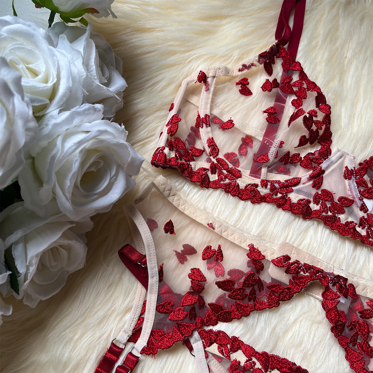 Heavy Industry Embroidery Splicing Strap Sexy Underwear Sexy Underwear Kit