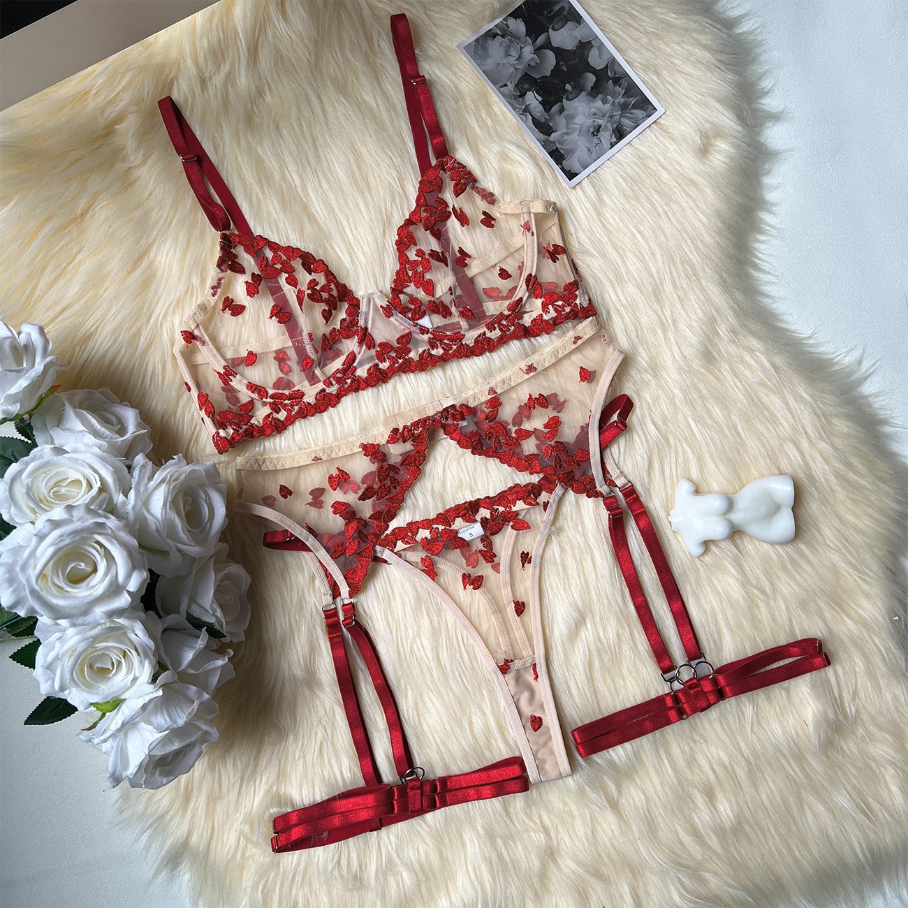 Heavy Industry Embroidery Splicing Strap Sexy Underwear Sexy Underwear Kit