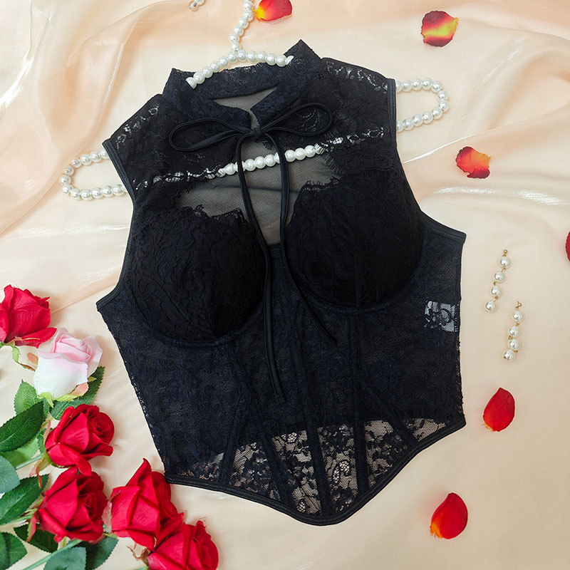 Lace Fishbone Steel Ring Vest Top – Strap Camisole, Waist Shaping Outer Wear