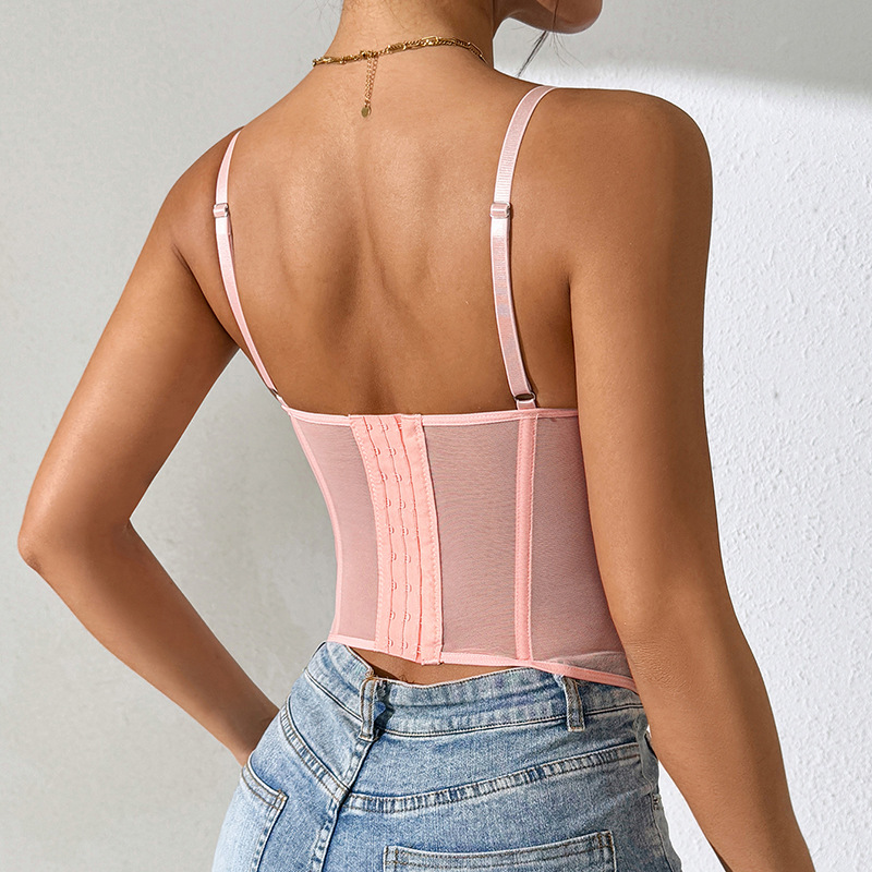 Fishbone Push-Up Camisole Vest – Eyelash Lace, See-Through, Pure Lust, Outerwear