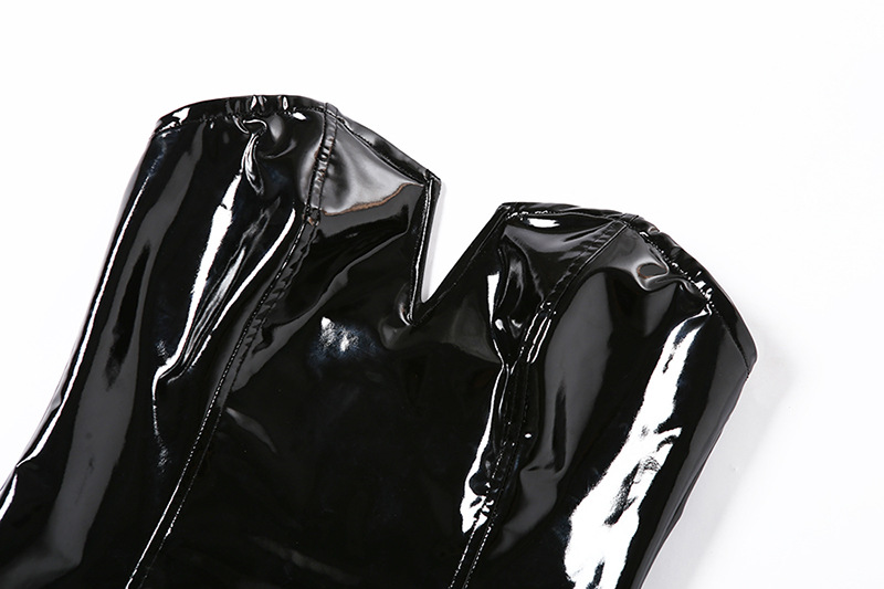 Women's Clothing Creative Backless Sexy Slim PU Jumpsuit