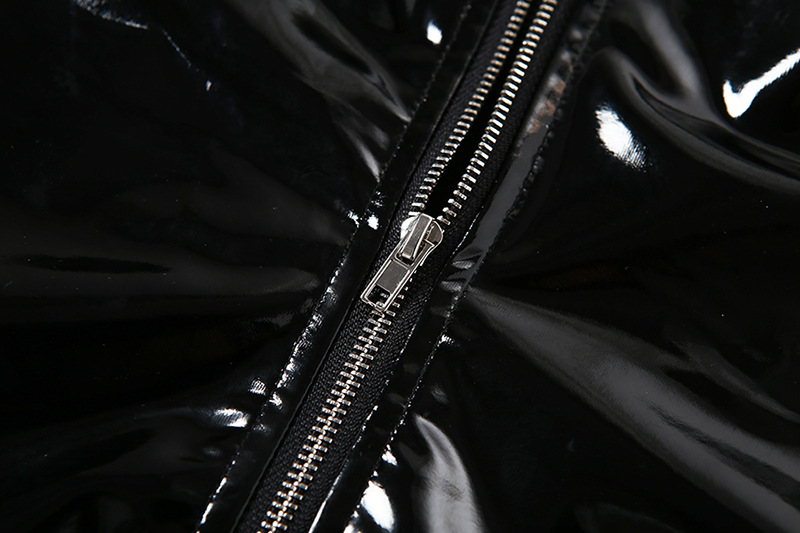 Women's Clothing Creative Backless Sexy Slim PU Jumpsuit