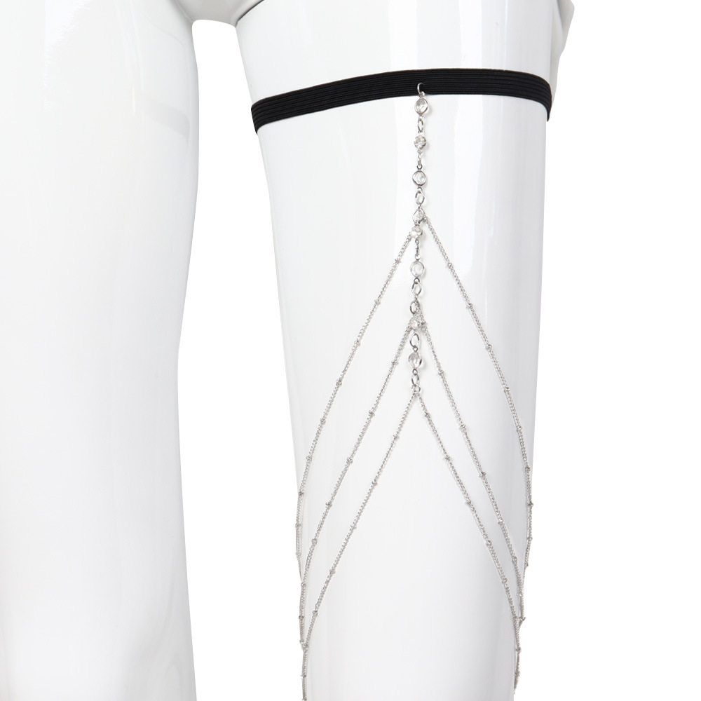 Gold Multi-Chain Thigh Chain – Diamond Clip Bead Chain & Body Chain Set