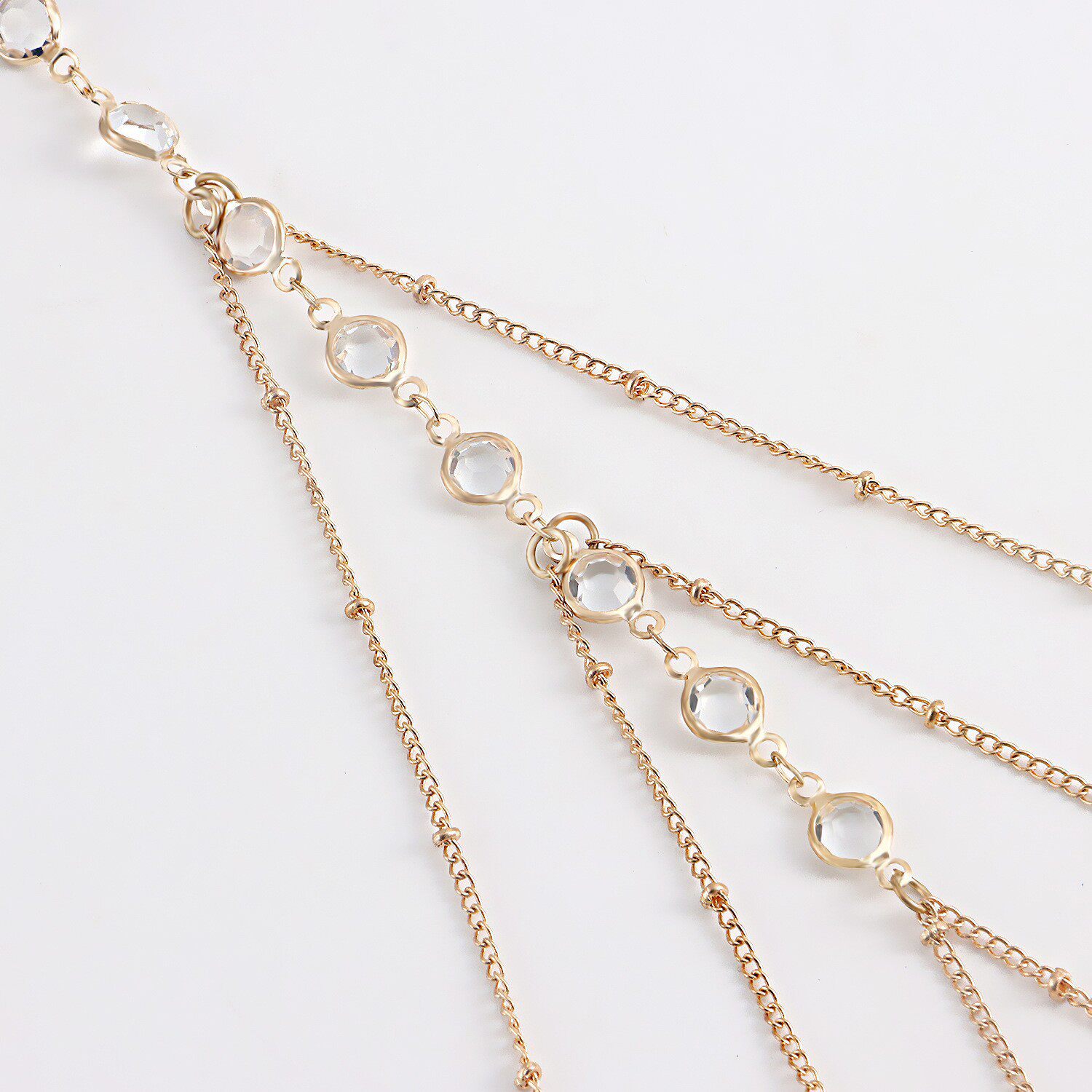 Gold Multi-Chain Thigh Chain – Diamond Clip Bead Chain & Body Chain Set