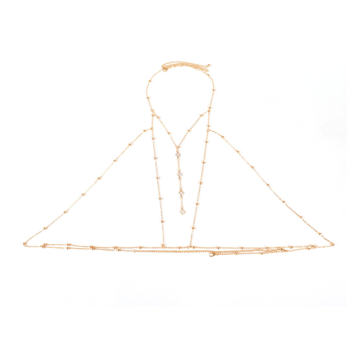 Exaggerated Tassel Body Chain – Flash Diamond Pendant, Alloy Chest Chain, Beach Casual
