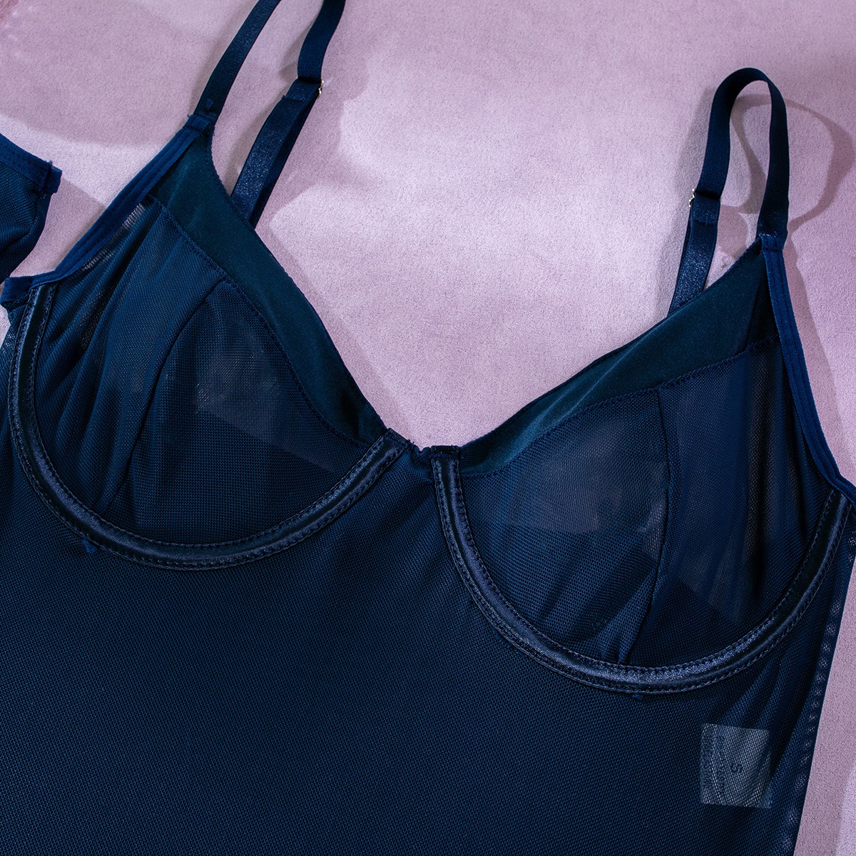 Sexy Sheer Minimalist Slim-Fit Women's Lingerie and Gloves Set