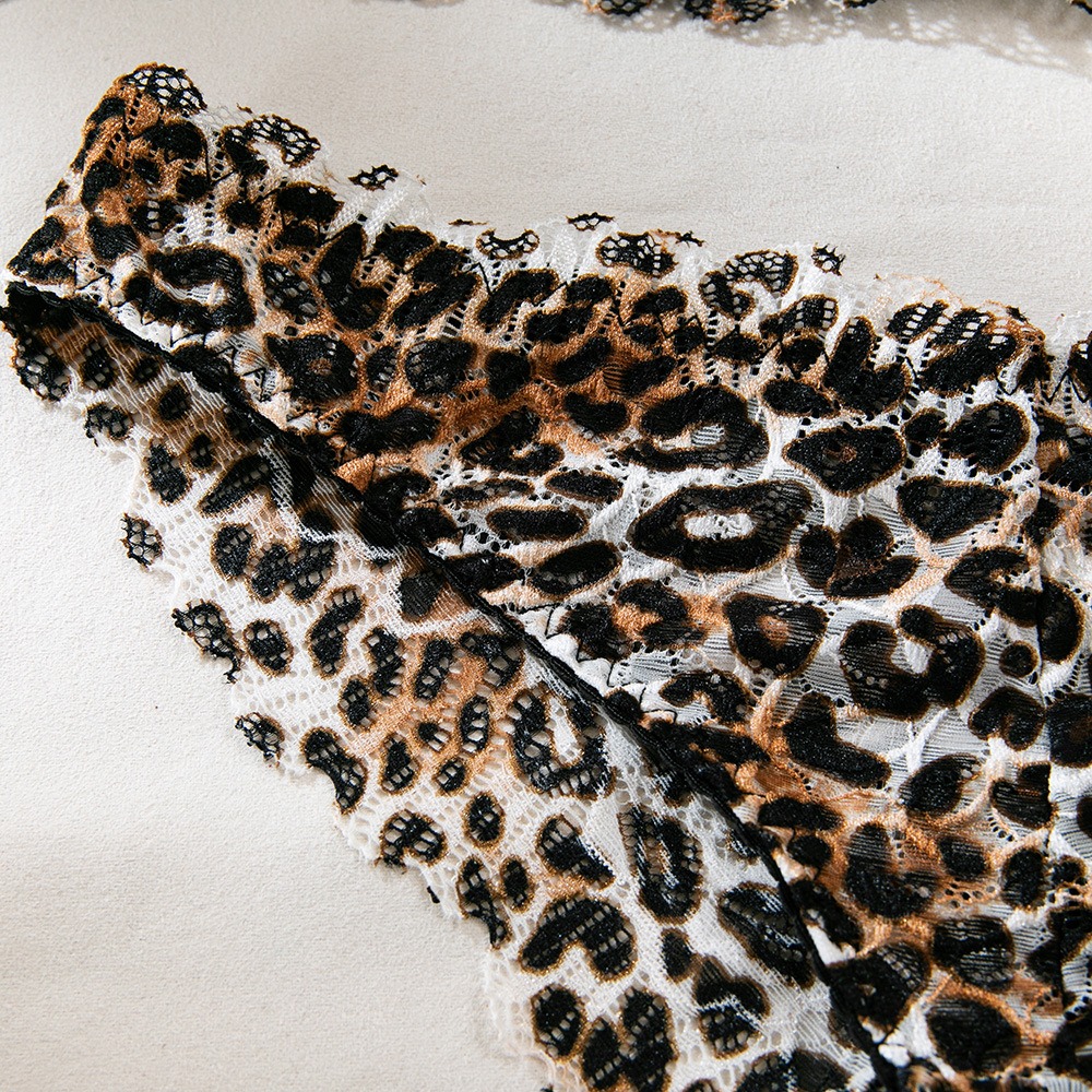 French Push-Up Leopard Print Bra Set – Hip Lifting, Comfortable, Thin Design