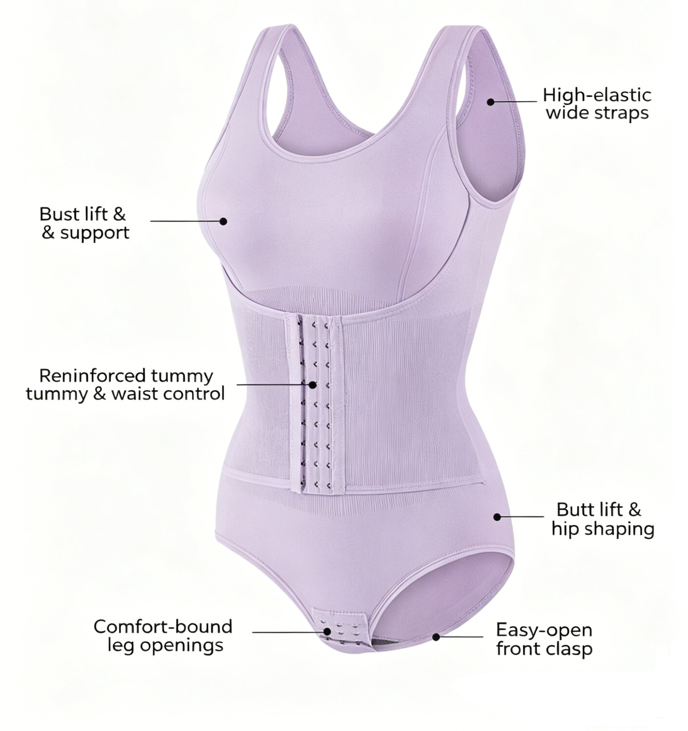 Body-Shaping Jumpsuit – Butt Lifting, Back Corset, Waist Tightening, Tummy Control, Plus Size Shapewear