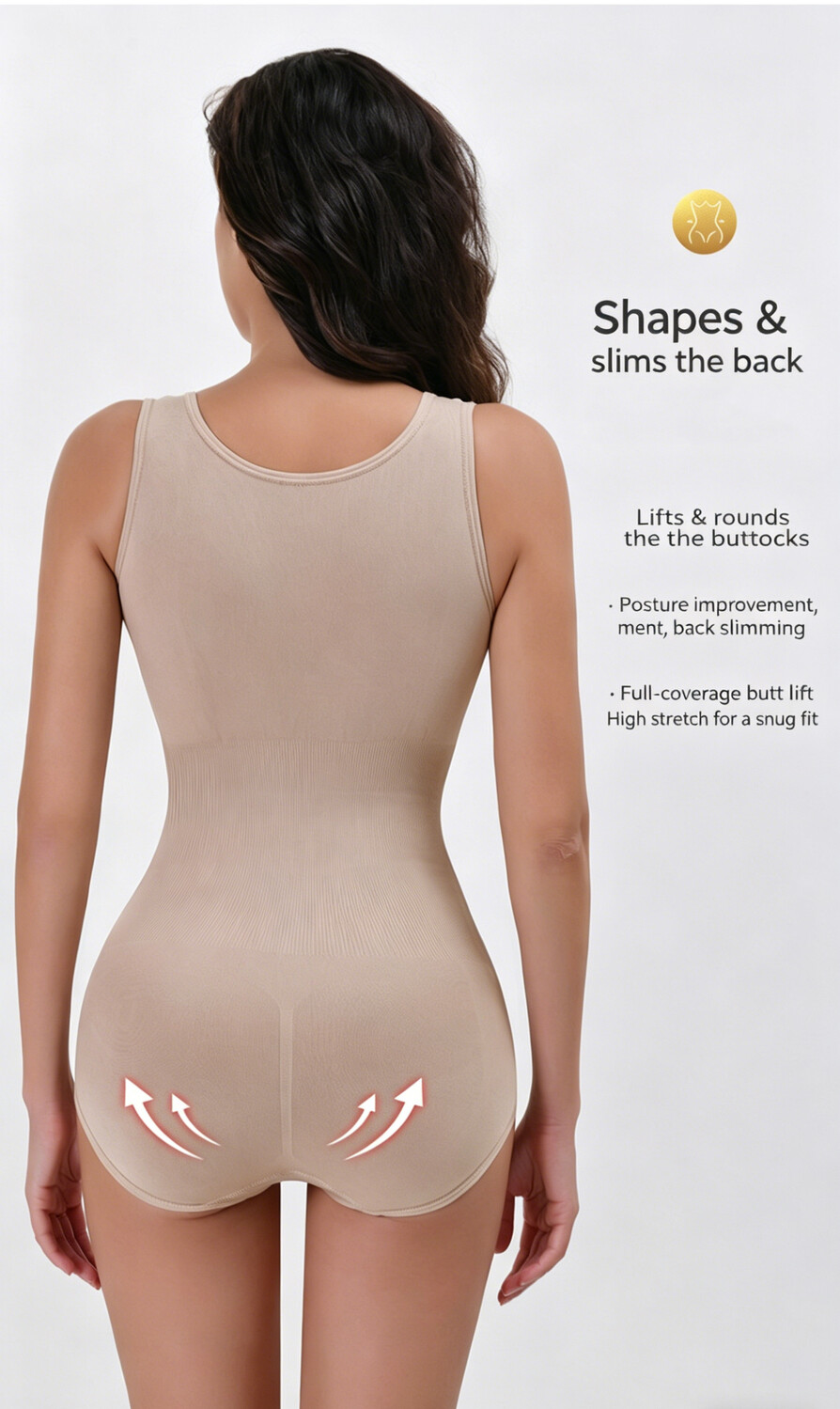 Body-Shaping Jumpsuit – Butt Lifting, Back Corset, Waist Tightening, Tummy Control, Plus Size Shapewear