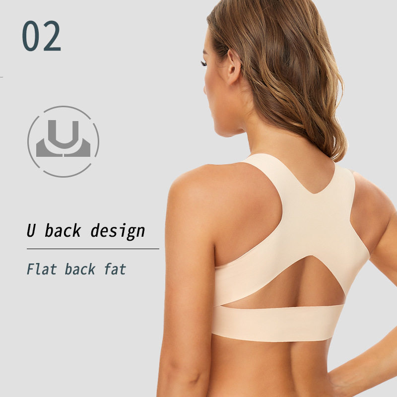 Front Closure Cross-Back Wireless Posture Bra