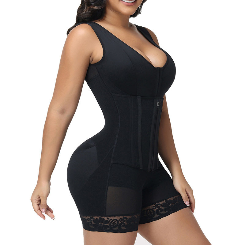 V-Neck Shaping Bodysuit – Front Hook Closure, Tummy Control & Hip Lifting