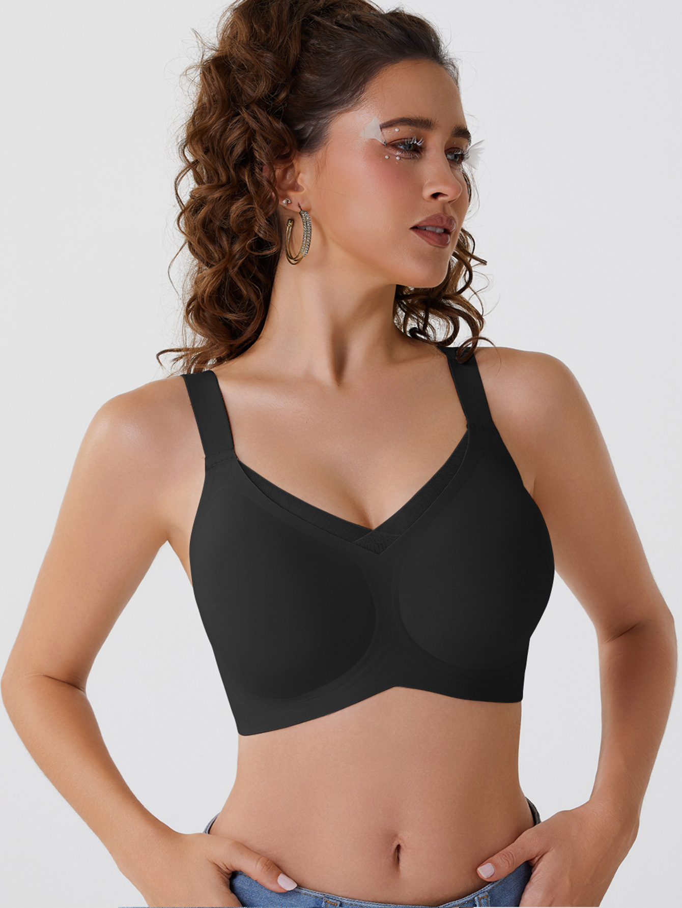 Womens Wireless Bras V Mesh Comfortable Bralette Supportive