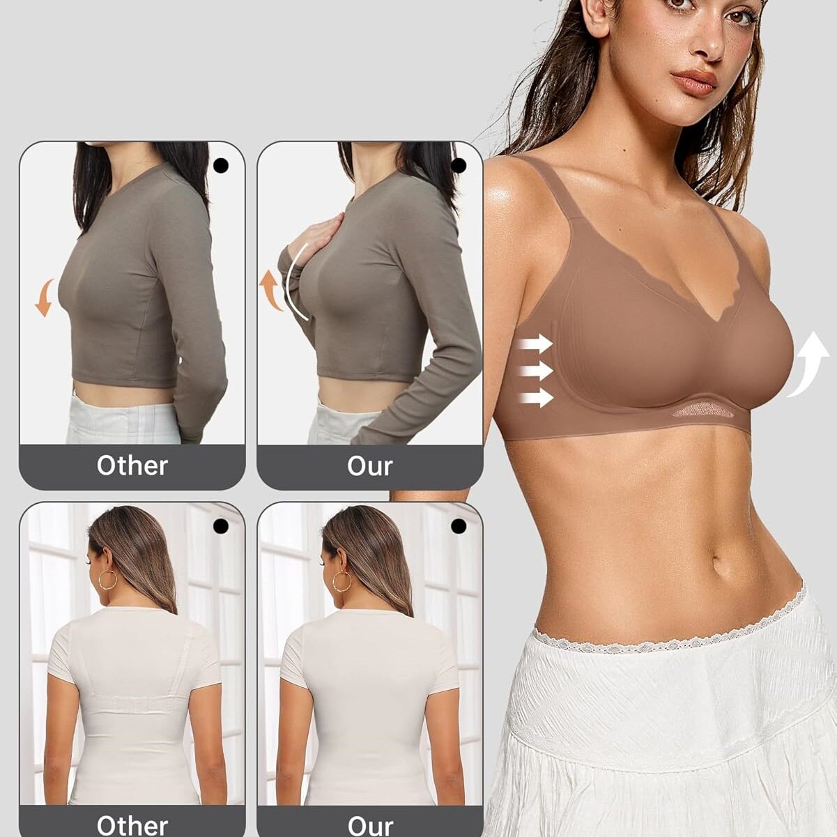 Seamless Soft Comfort Wireless Mesh Bra