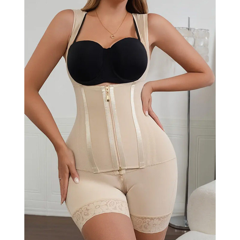 Steel-frame bodysuit for waist slimming, tummy control, and buttock lifting