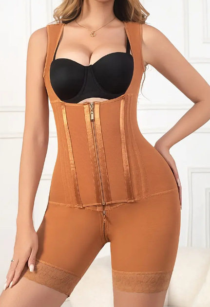 Steel-frame bodysuit for waist slimming, tummy control, and buttock lifting