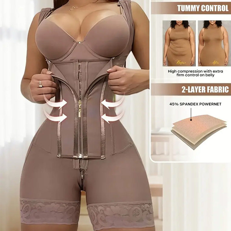 Steel-frame bodysuit for waist slimming, tummy control, and buttock lifting