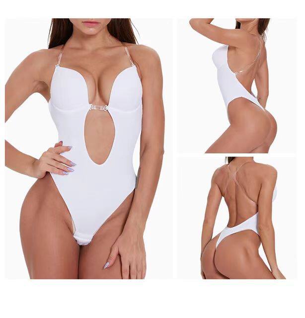 Strapless U Plunge Thong Bodysuit