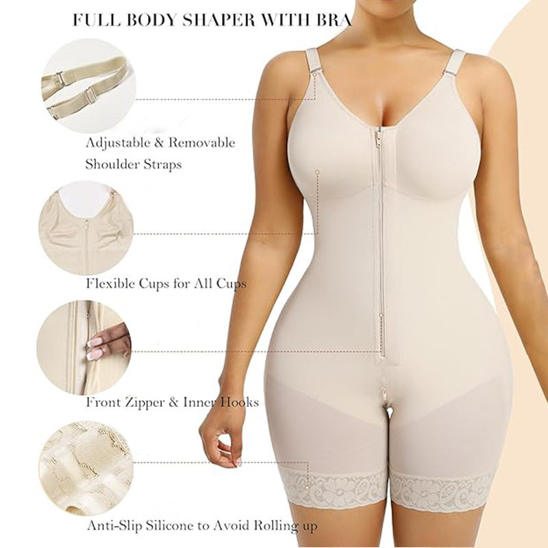 Tummy Control Butt Lifter Shaper with Zipper Crotch Fajas Colombianas