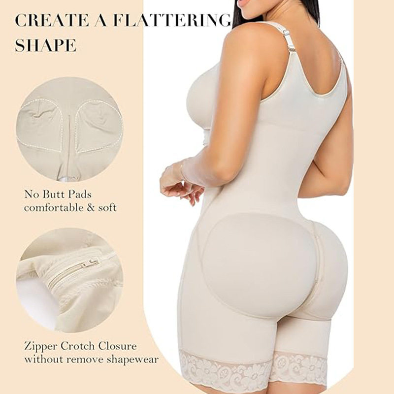 Tummy Control Butt Lifter Shaper with Zipper Crotch Fajas Colombianas