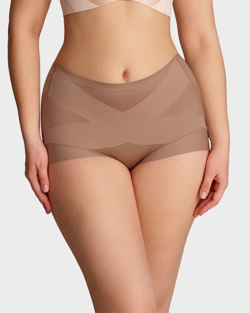 High-Waist Cross Compression Shaping Panties