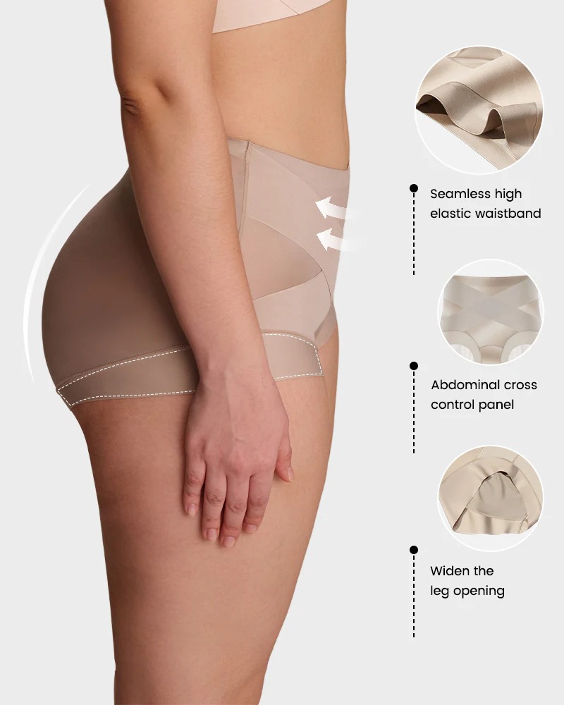 High-Waist Cross Compression Shaping Panties