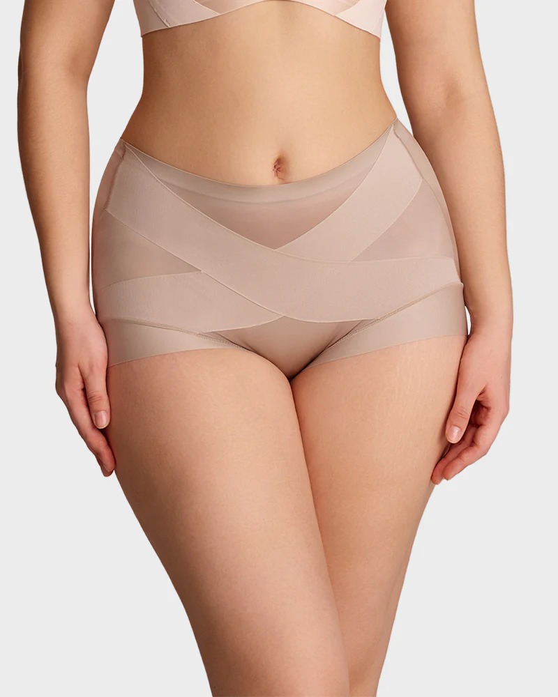 High-Waist Cross Compression Shaping Panties
