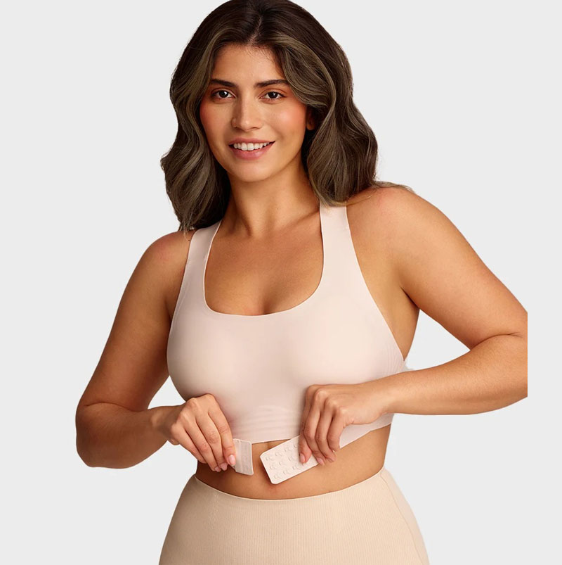 Front Closure Cross-Back Wireless Posture Bra